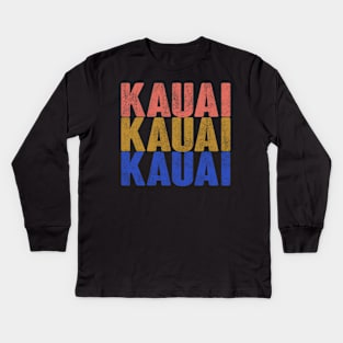 KAUAI HAWAII Funny Summer Design Kids Long Sleeve T-Shirt